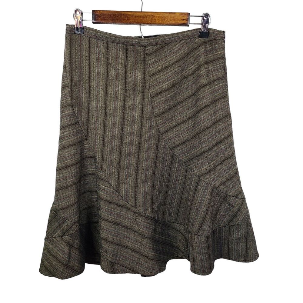 BCBGMaxAzria Wool Blend Peplum Knee Length Skirt Womens 6